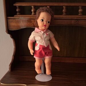 Vintage Terri Lee Doll “Jerry” with Red and White Outfit
